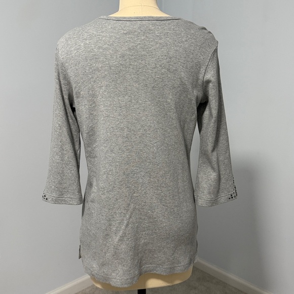 Quacker Factory Gray Embellished Women's Tunic Top SZXS. - Picture 2 of 13
